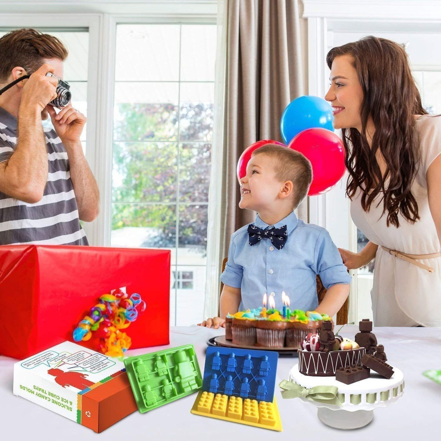 Brick Figure Man Silicone Mold Chocolate Block Cake Mould Ice Cube Tray