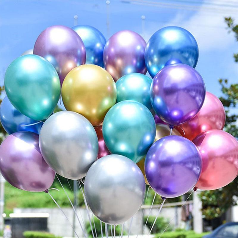 10pcs 25cm Chrome Metallic Balloons for Party Decoration Helium Thick Latex