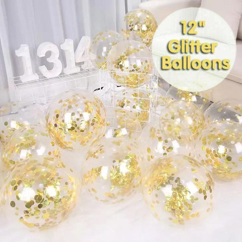 10/100X 30Cm Confetti Glitter Balloons for Party & Wedding
