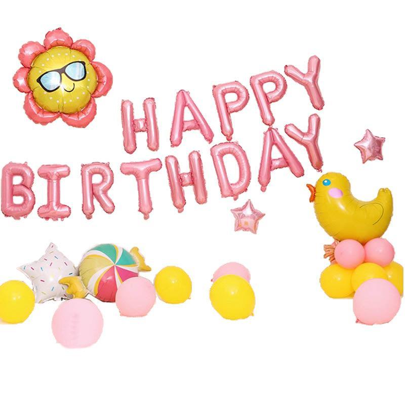 45-50 Pcs Happy Birthday 3D Unicorn Decoration Balloons Diy Decor Party Set