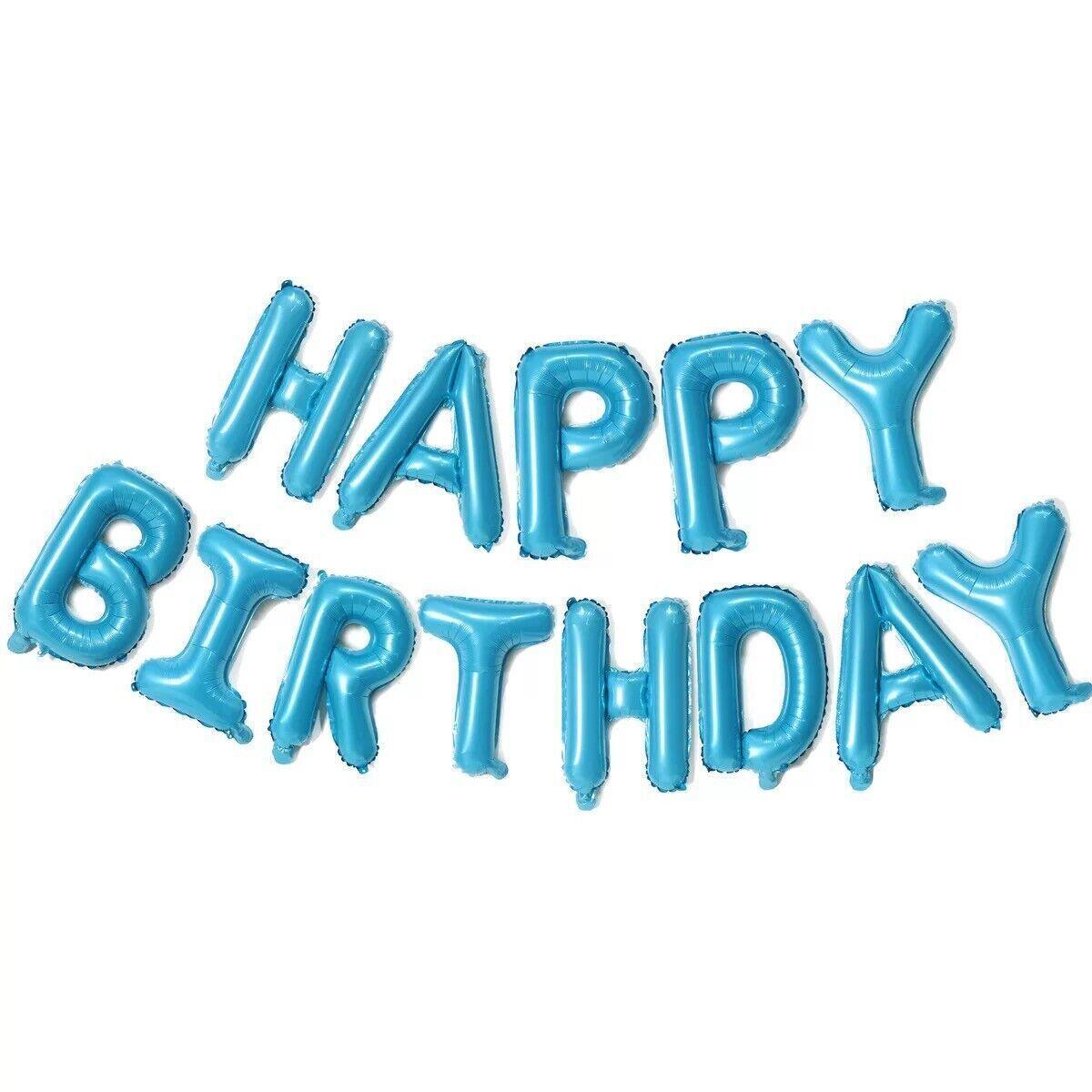 40Cm 3D Happy Birthday Letters Balloons Inflating Foil Banner Bunting Celebrate