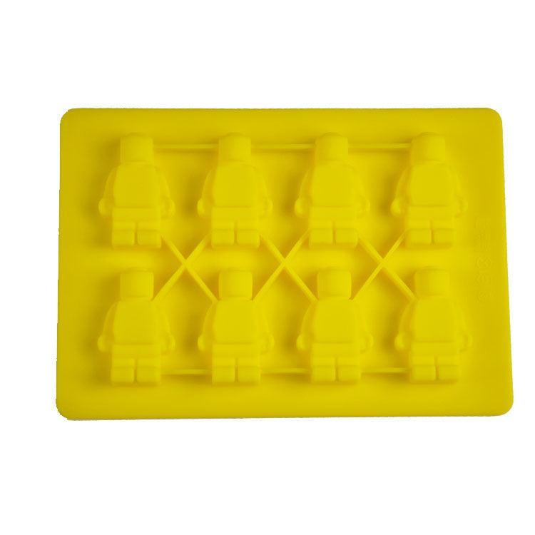 Brick Figure Man Silicone Mold Chocolate Block Cake Mould Ice Cube Tray