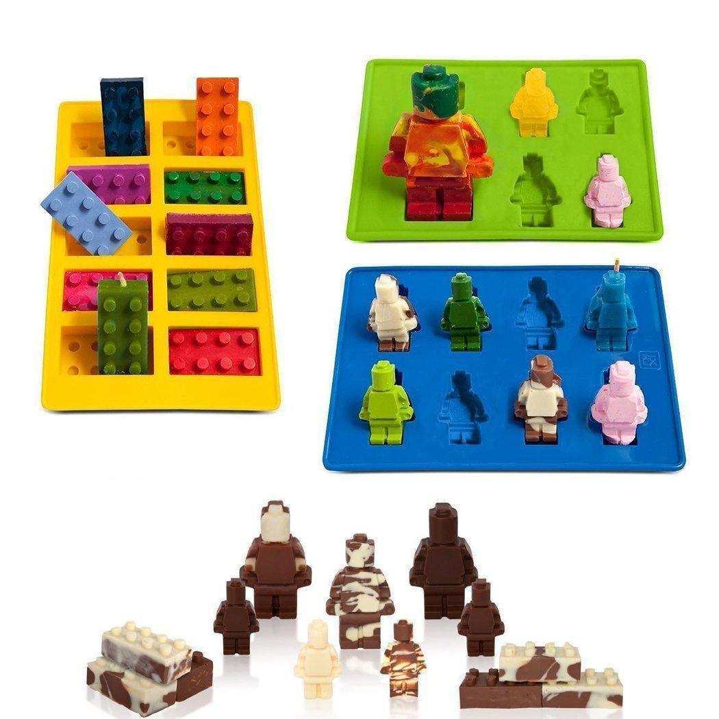 Brick Figure Man Silicone Mold Chocolate Block Cake Mould Ice Cube Tray