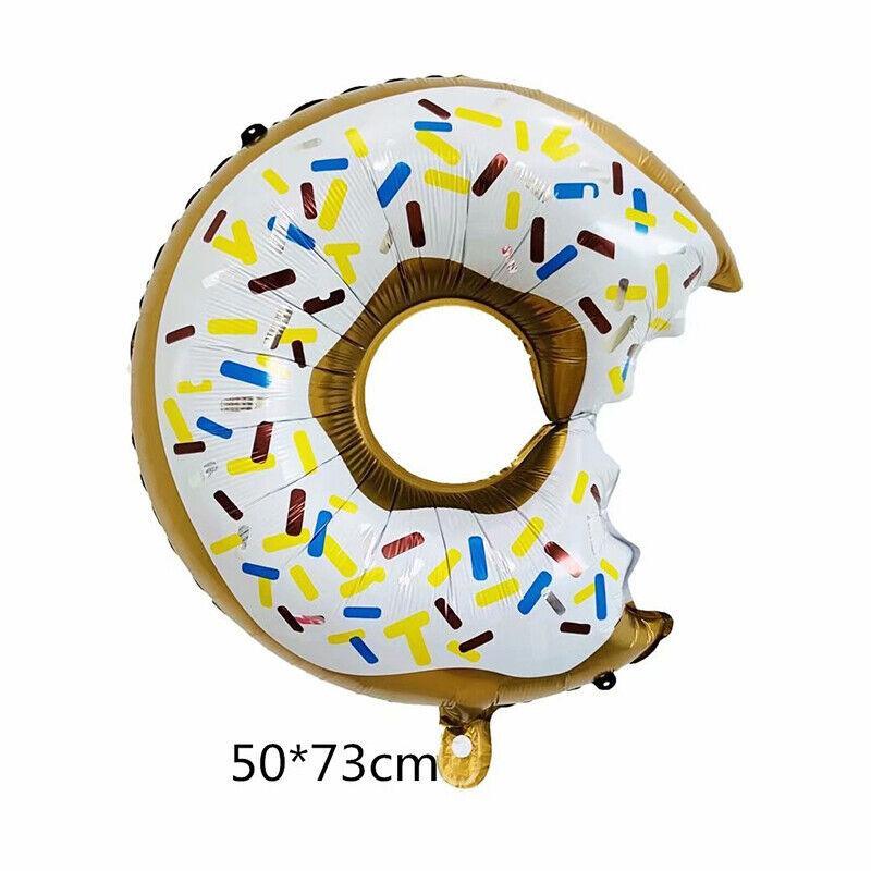 Donut Foil Balloon Party Decoration with Bite 50x73cm Helium Sweet Icing Colours