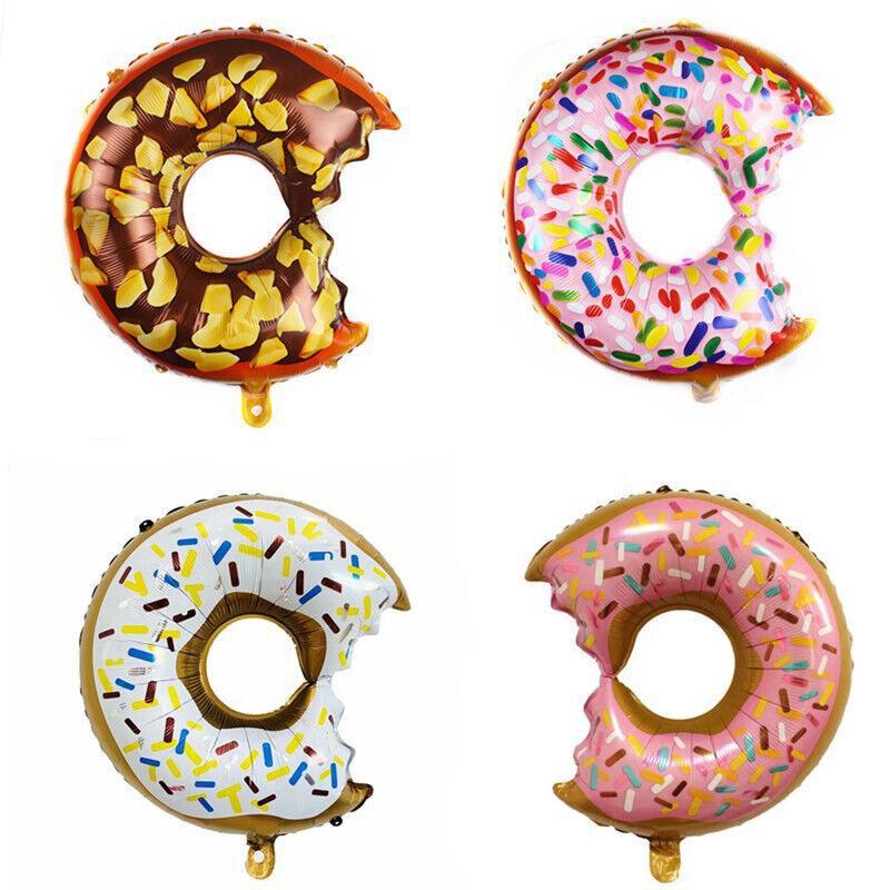 Donut Foil Balloon Party Decoration with Bite 50x73cm Helium Sweet Icing Colours
