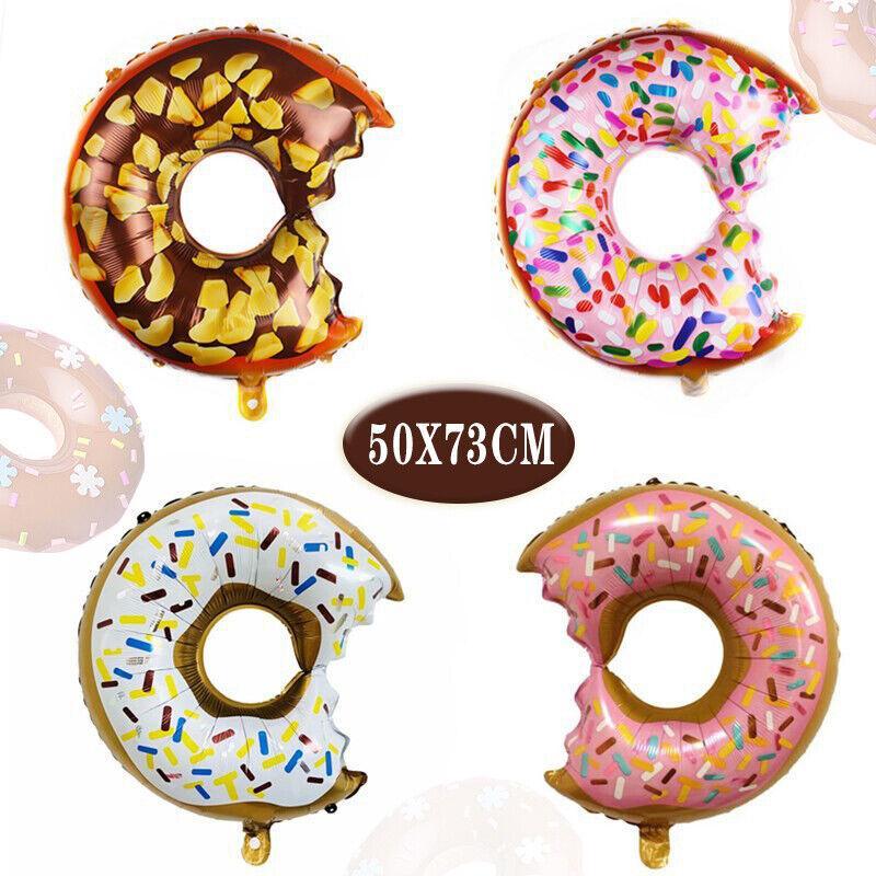 Donut Foil Balloon Party Decoration with Bite 50x73cm Helium Sweet Icing Colours