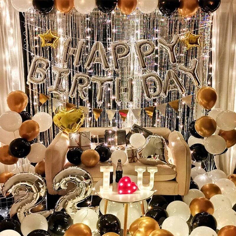 Metallic Tinsel Curtain Foil Backdrop Function Party Decoration Birthday Event