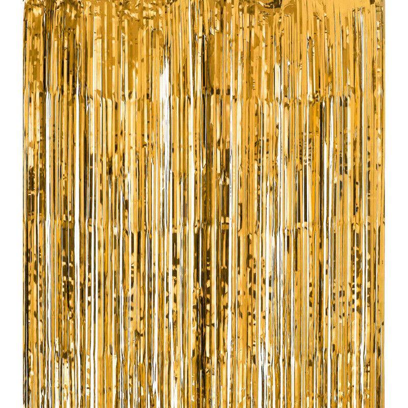 Metallic Tinsel Curtain Foil Backdrop Function Party Decoration Birthday Event