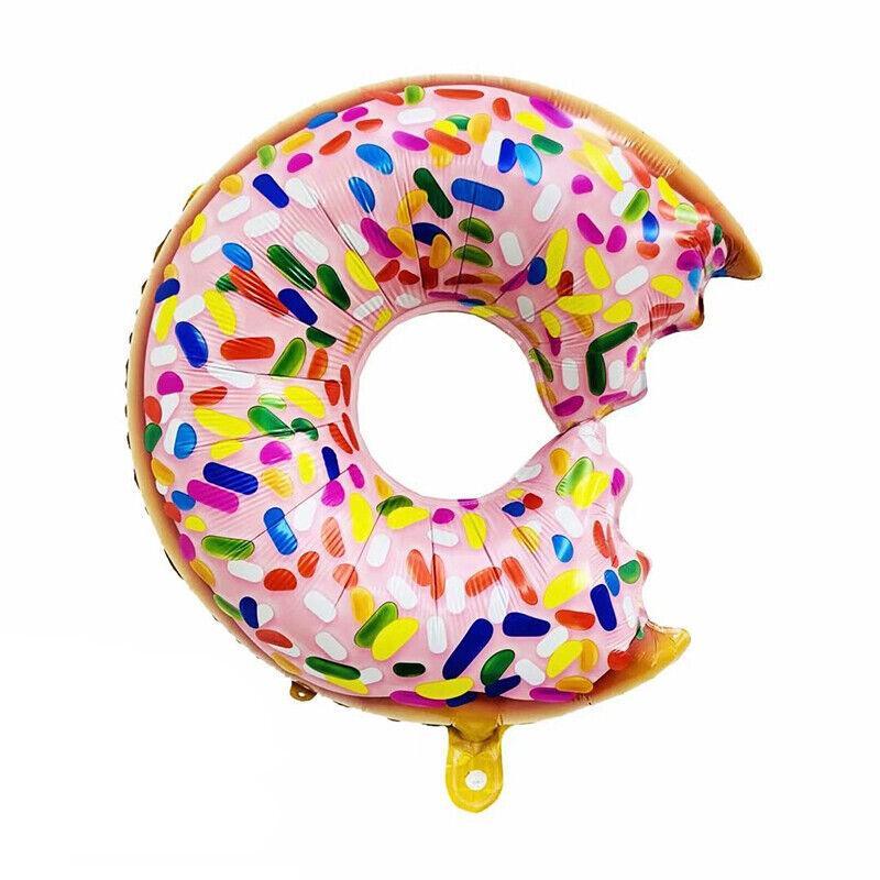 Donut Foil Balloon Party Decoration with Bite 50x73cm Helium Sweet Icing Colours