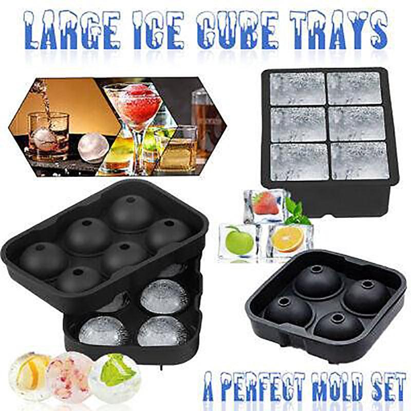 Large Ice Cube Tray Ball Maker Big Silicone Mold Sphere Whiskey Round Mould
