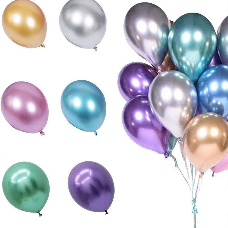 10pcs 25cm Chrome Metallic Balloons for Party Decoration Helium Thick Latex