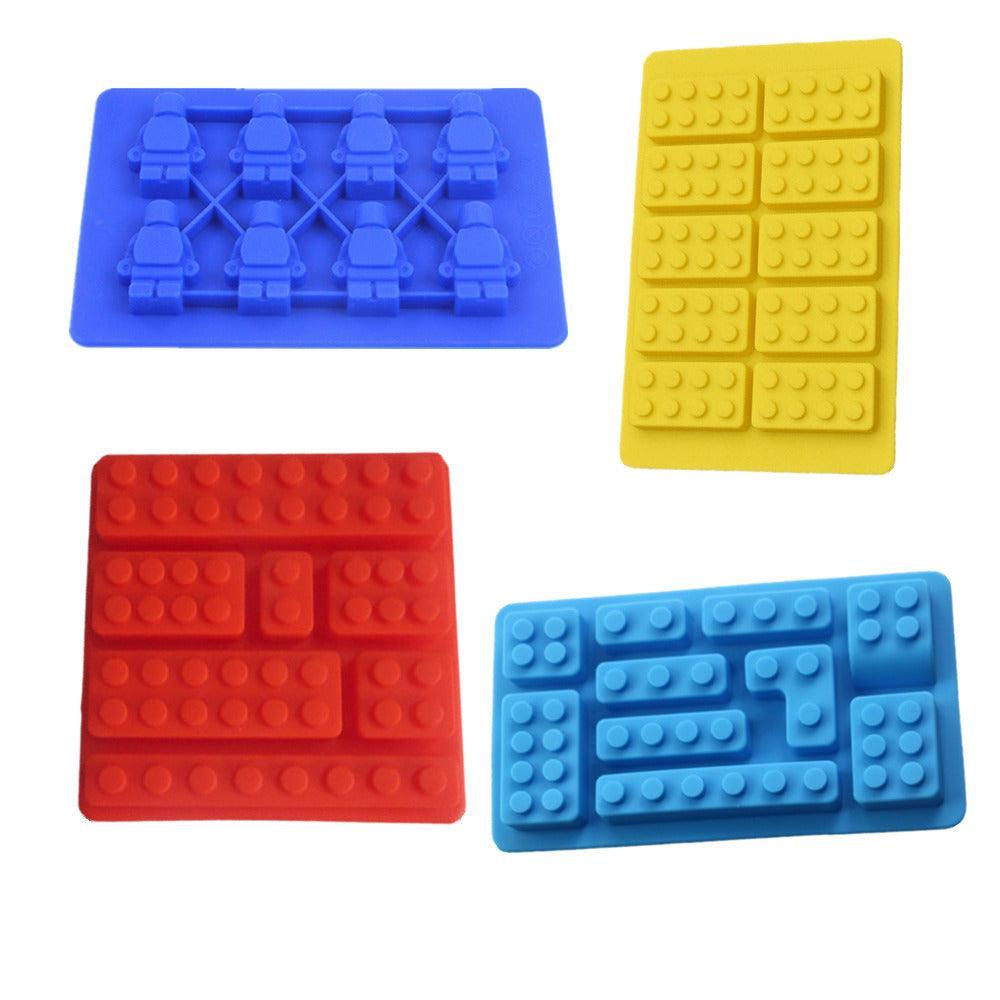 Brick Figure Man Silicone Mold Chocolate Block Cake Mould Ice Cube Tray