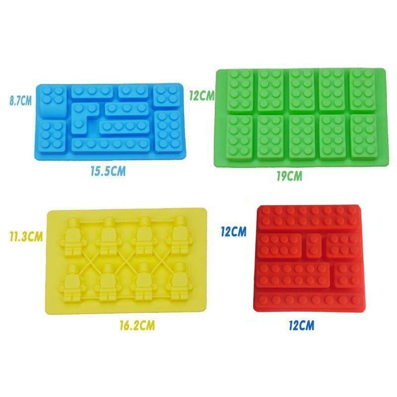 Brick Figure Man Silicone Mold Chocolate Block Cake Mould Ice Cube Tray