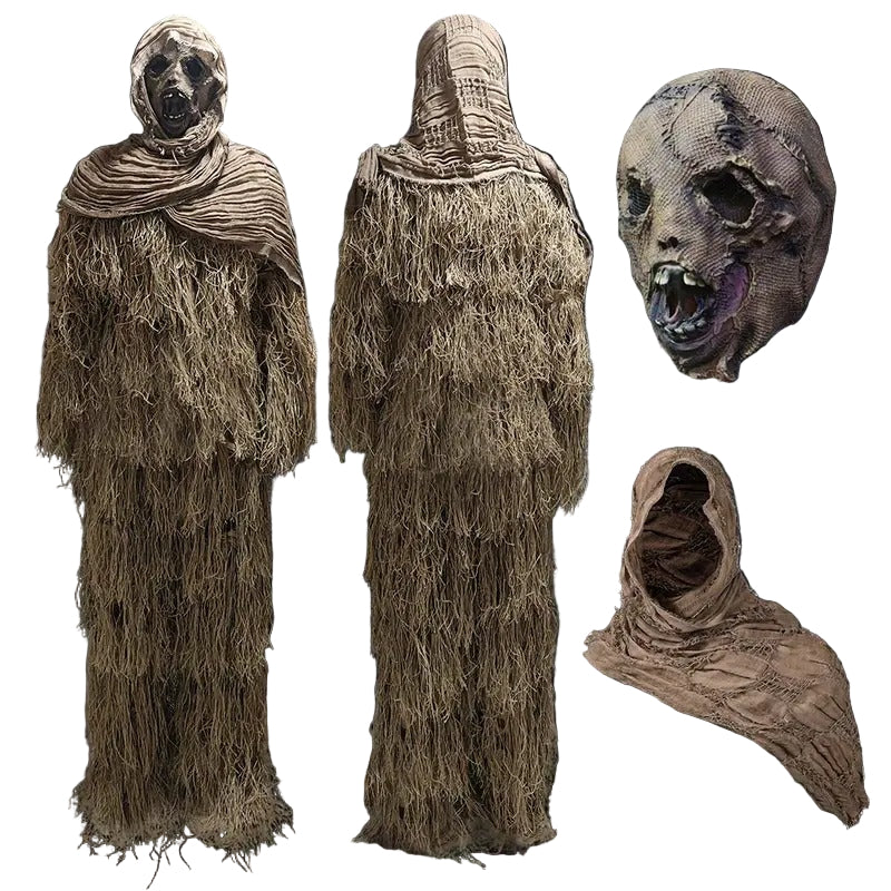 NNETM Scary Scarecrow Halloween Costume Set with Mask