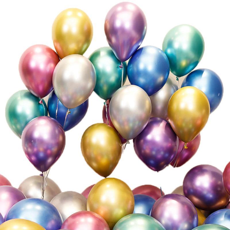 10pcs 25cm Chrome Metallic Balloons for Party Decoration Helium Thick Latex